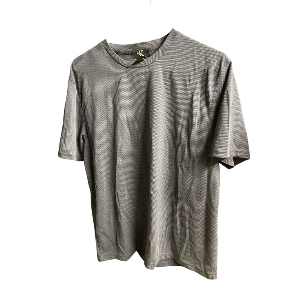 Calvin Klein Mens Short Sleeve Shirt Blue/ Gray Size Large
